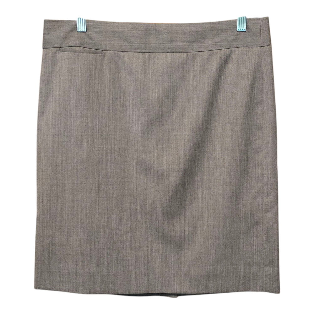 J Crew Factory Pencil Skirt Womens 10P Gray Wool Blend Lined Office Professional